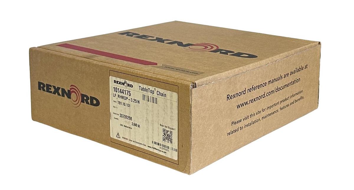 Used NEW REXNORD 10144175 LF RHMDP TableTop CHAIN 3.25'' x 3.048M (10FT) 781.10.101
