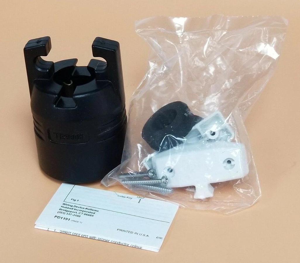 Used NIB BRYANT / HUBBELL 9450NP THERMOPLASTIC PLUG GRAY 3P 4W GRD. 50A 125/250V 3PH