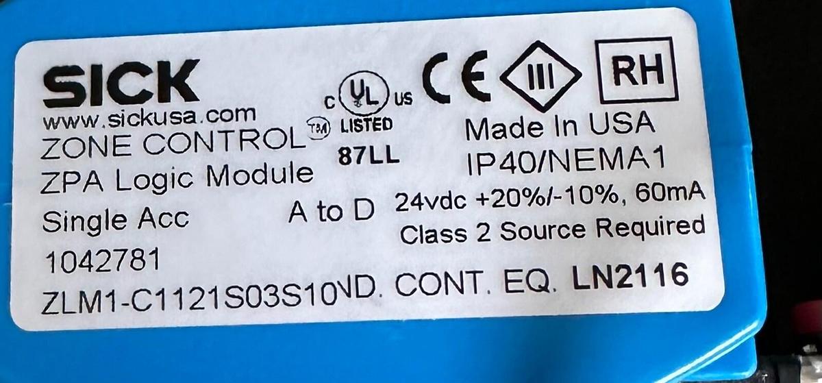 Used NEW SICK ZLM1-C1121S03S10 / ZLM1C1121S03S10 ZPA LOGIC MODULE SENSOR 1042781