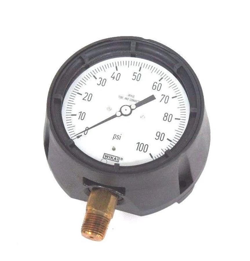 NIB WIKA 9834362 GAUGE TYPE 212.34 4.5" RANGE 100PSI CONN. 1/2" NPT