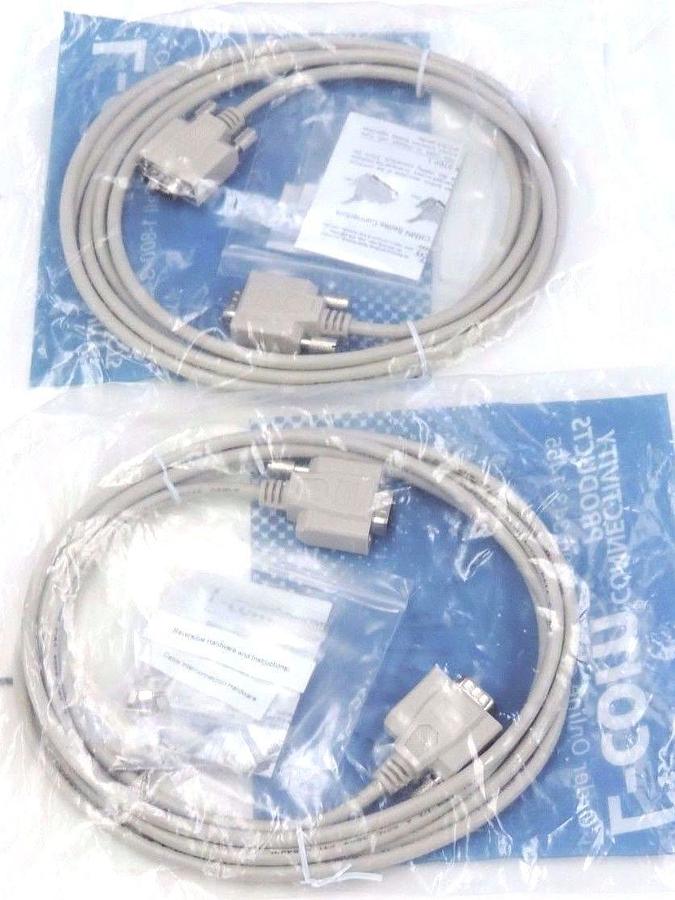 (2) NEW L-COM CRMN9MM-10 REVERSIBLE HARDWARE MOLDED D-SUB CABLE CRMN9MM10, 10FT
