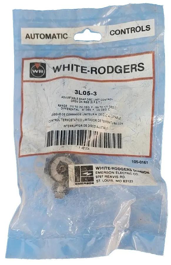 Used NEW EMERSON WHITE RODGERS 3L05-3 SNAP DISC LIMIT CONTROL 210 TO 250 DEG. F