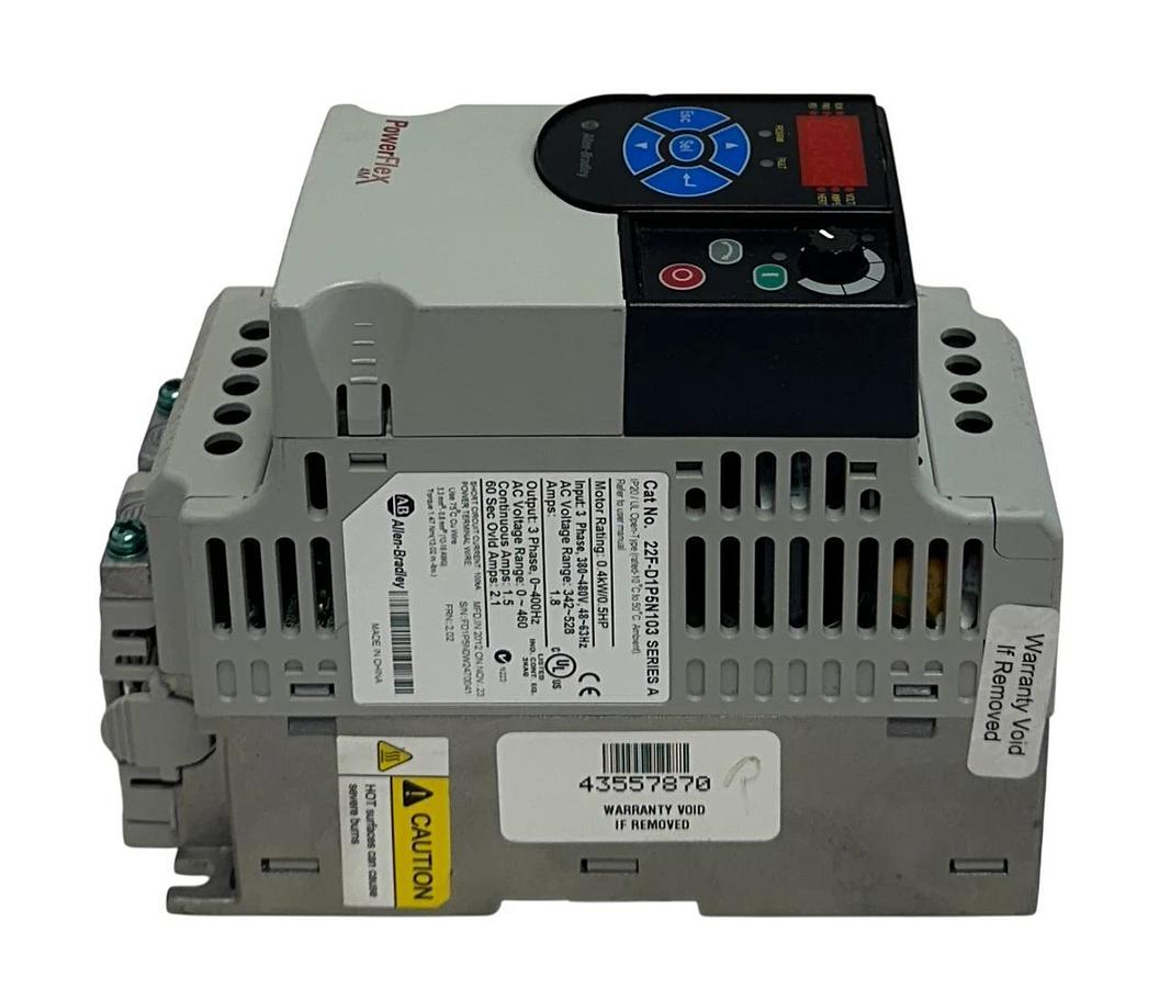 Used ALLEN BRADLEY 22F-D1P5N103 /A PowerFlex 4M AC DRIVE 0.4kW/0.5HP 380-480V USNP