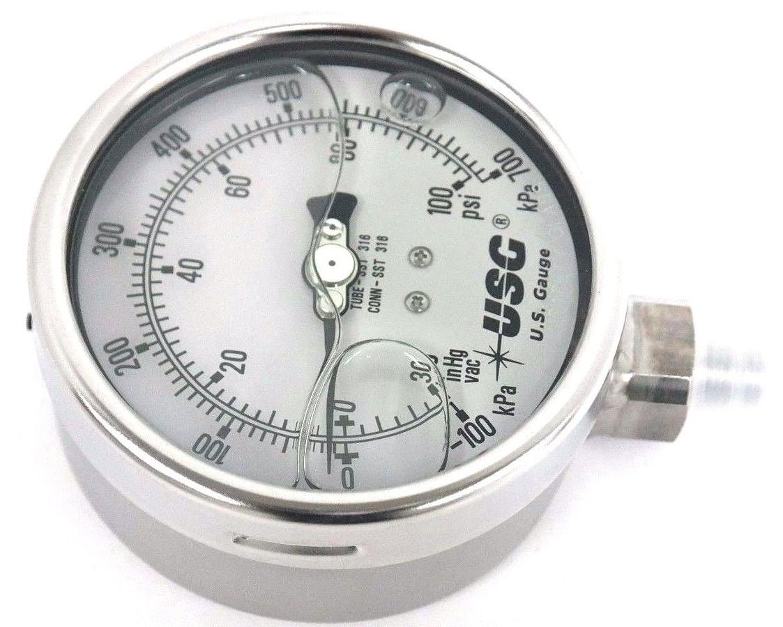 NIB AMETEK SPEC. NO. 356189LG GAUGE FIG. NO. C656LG, CONN. 1/4 LM, SIZE: 100MM