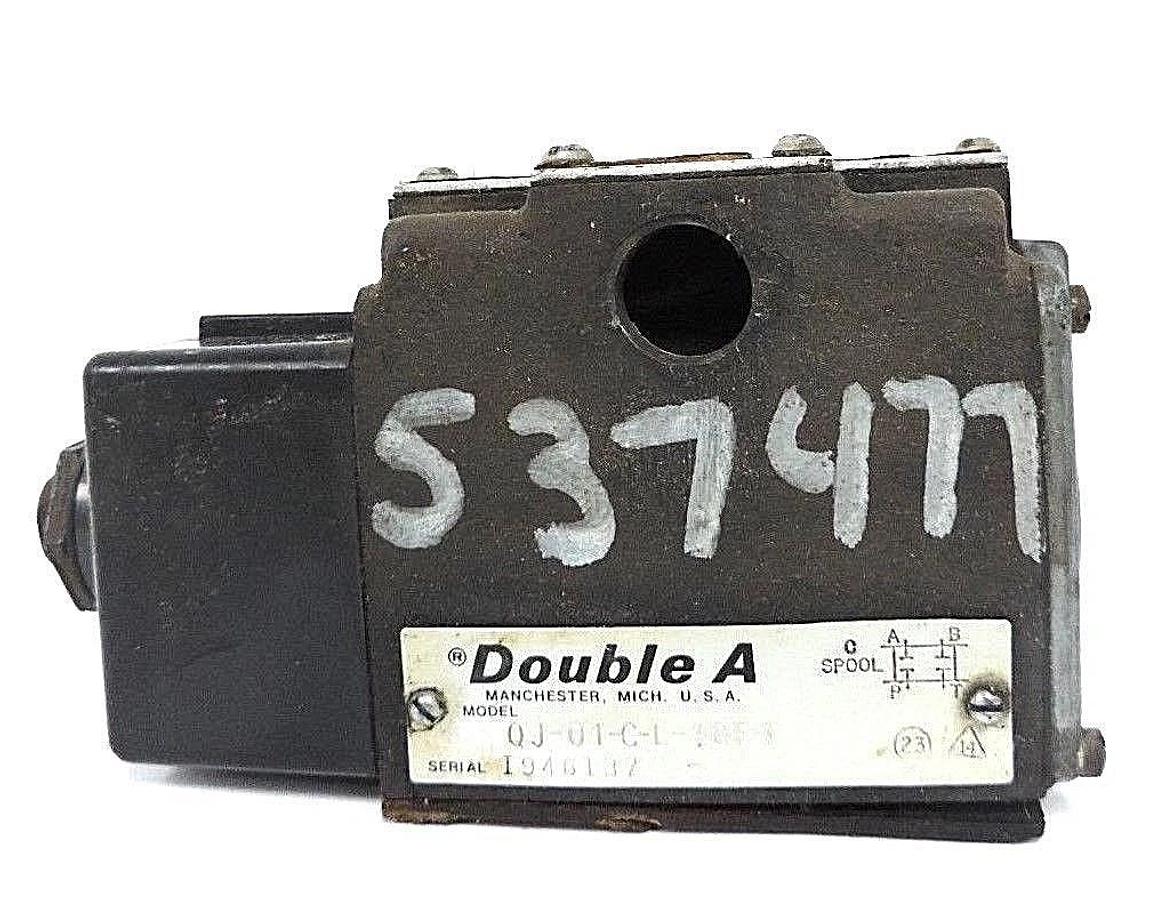 Used VICKERS DOUBLE A QJ-01-C-L-10F1 HYDRAULIC VALVE W/ DECCO 11-403 COIL