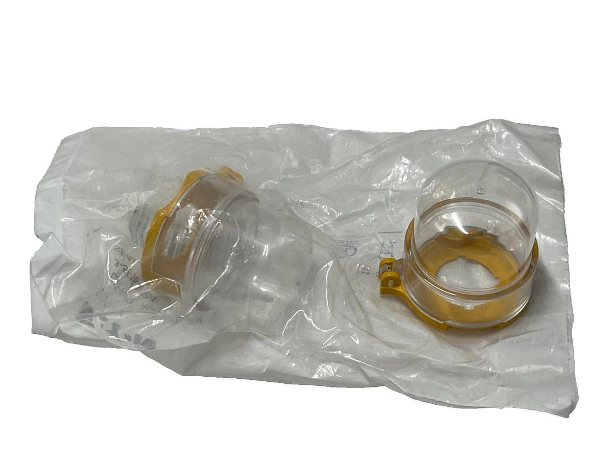 Used (2) Eaton M22-PL-PV Sealing Shroud for 22.5mm Pushbutton E-Stop Clear Cover IP65