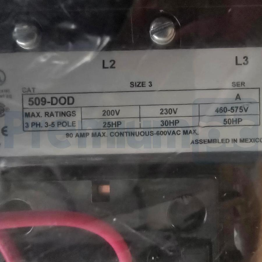 Allen Bradley 509-DOD /A NEMA Size 3 Non-Reversing Starter 90A 115/120V Coil NEW