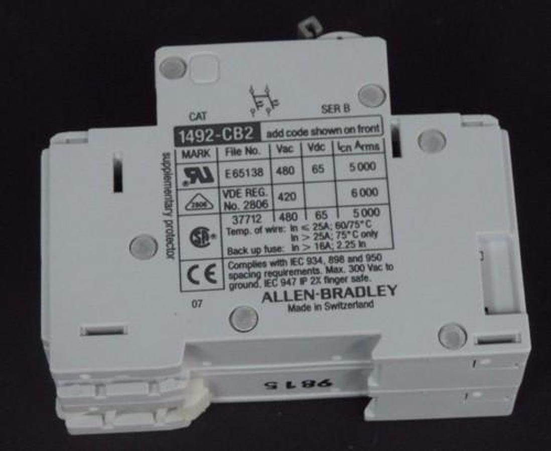Used NIB ALLEN BRADLEY 1492-CB2H030 CIRCUIT BREAKER SER B 1492CB2H030