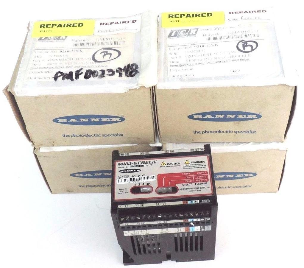 Refurbished LOT OF 4 REPAIRED BANNER GMMSDINT-1L2 MINI-SCREEN CONTROLLERS GMMSDINT1L2