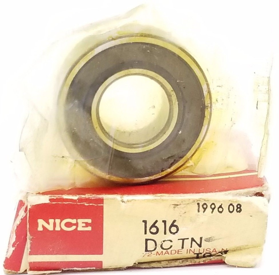 Used NIB NICE 1616DCTN BEARING SINGLE ROW 1/2IN ID 1 1/8IN OD 3/8IN WIDE, 1616-DCTN
