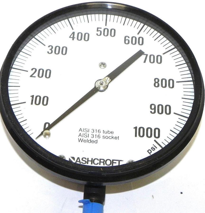 NIB ASHCROFT DURAGAUGE 45-2462SS-02L-1000#, 452462SS02L, SIZE: 4-1/2''