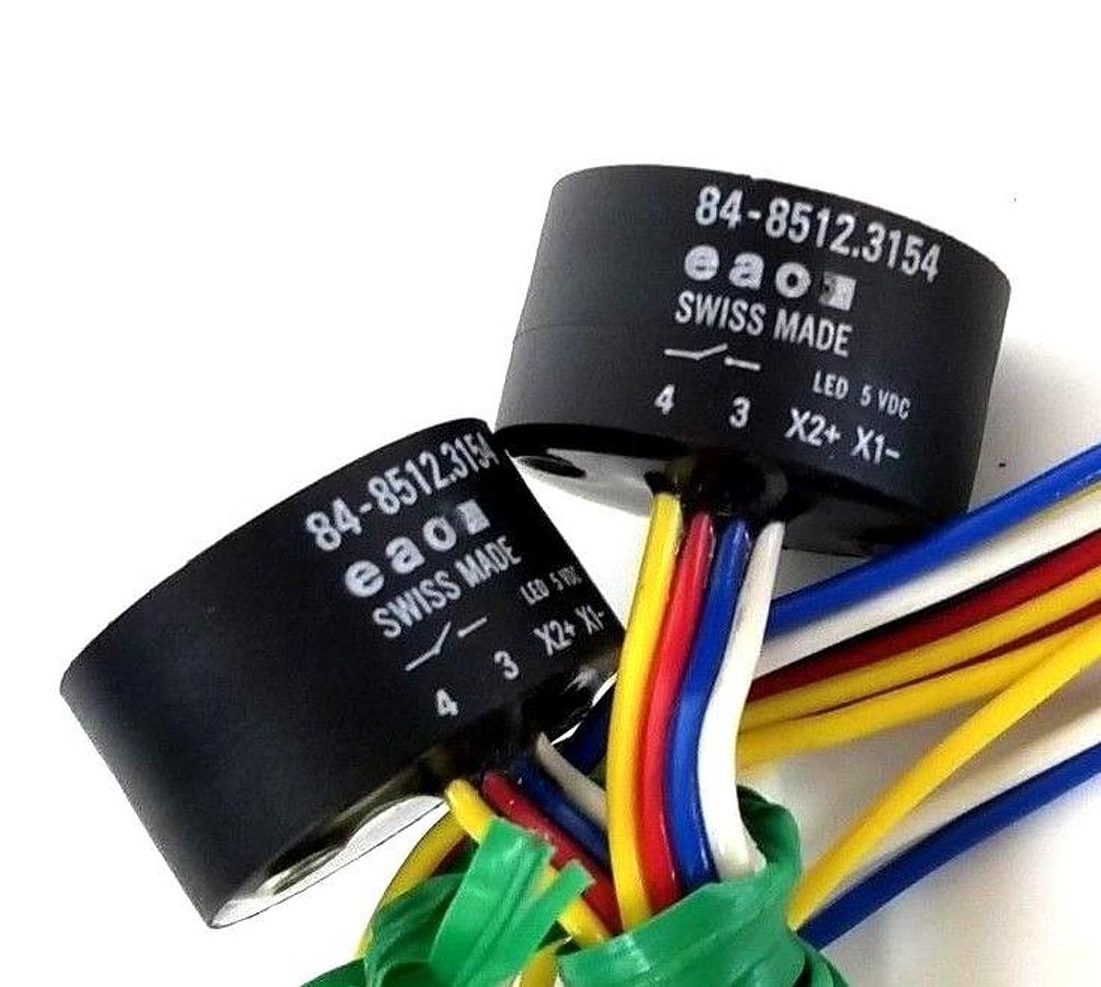Used LOT OF 2 EAO 84-8512.3154 PUSHBUTTON SWITCHES OPERATOR, LED, 5VDC, 8485123154