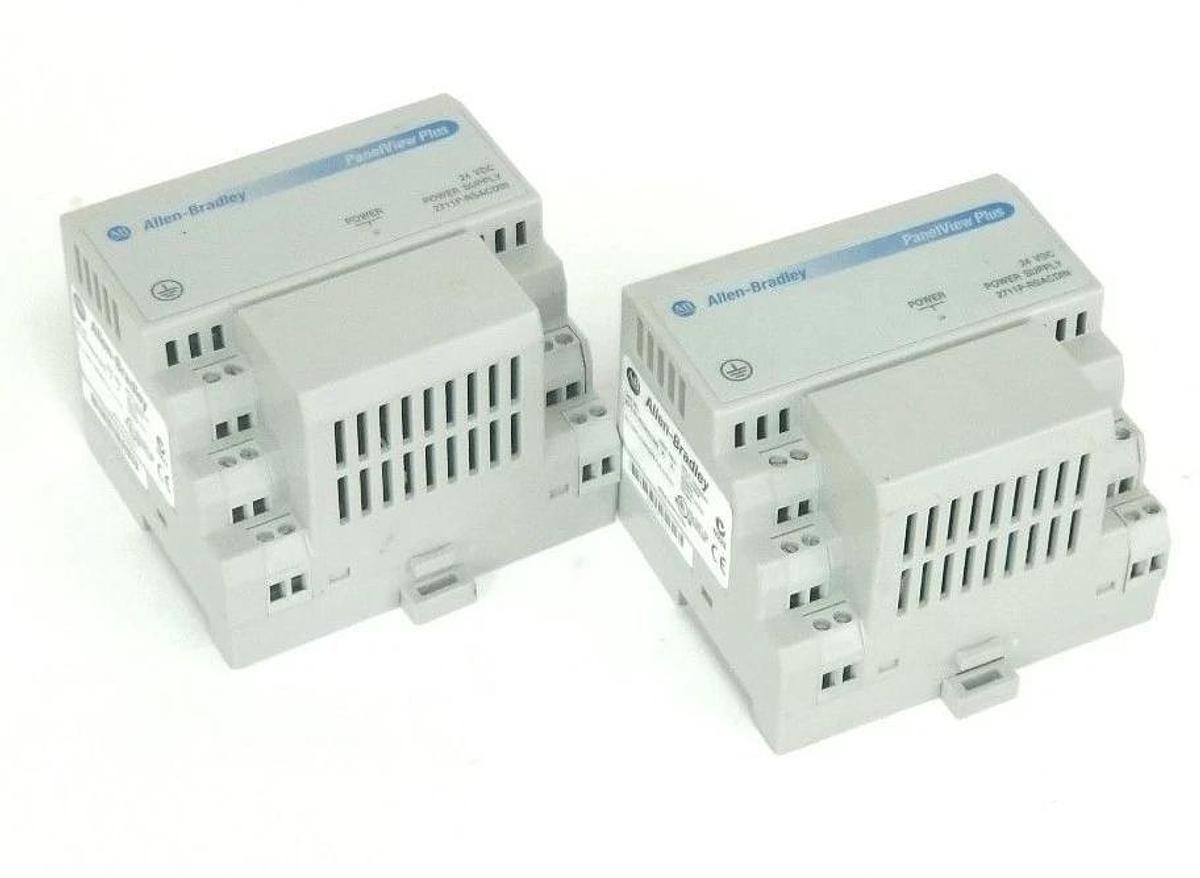 Used LOT OF 2 ALLEN BRADLEY 2711P-RSACDIN POWER SUPPLIES SER A, 24VDC, 2711PRSACDIN