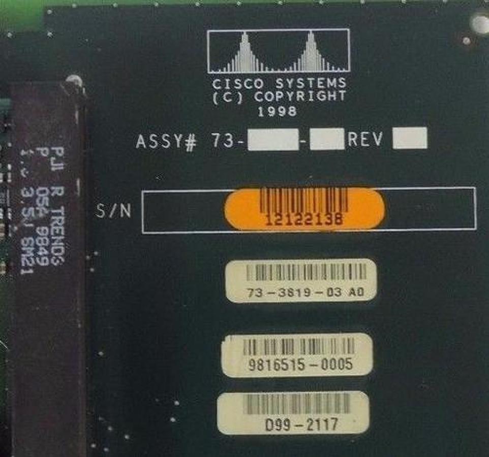 Used CISCO SYSTEMS WS-X5225R 24 PORT 10/100BASE TX 73-3819-03 AO SWITCH MODULE BOARD
