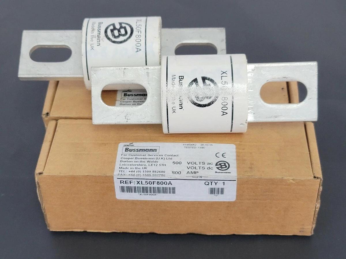 Used LOT OF 2 COOPER BUSSMANN XL50F800A SEMICONDUCTOR FUSES 500V 800A