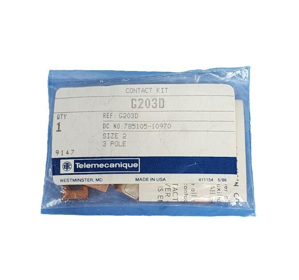 Used NEW TELEMECANIQUE G203D CONTACT KIT 3-POLE SIZE 2