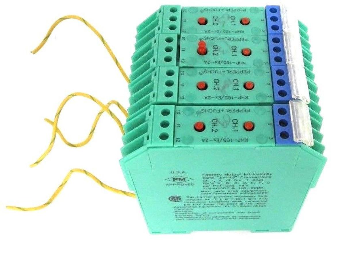 Used LOT OF 4 PEPPERL + FUCHS KHP-105/EX-2A SAFE TRIP BARRIER P/N: 91136