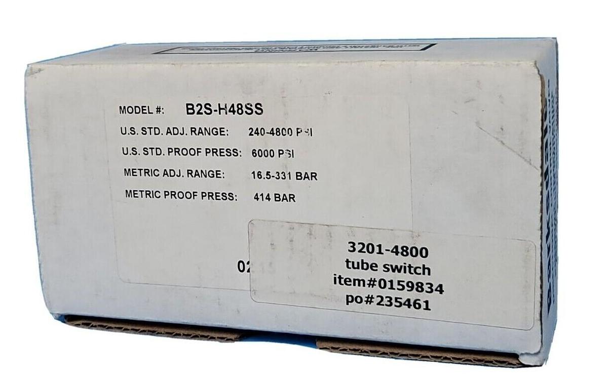 Used NEW BARKSDALE B2S-H48SS B2S SERIES PRESSURE SWITCH B2SH48SS