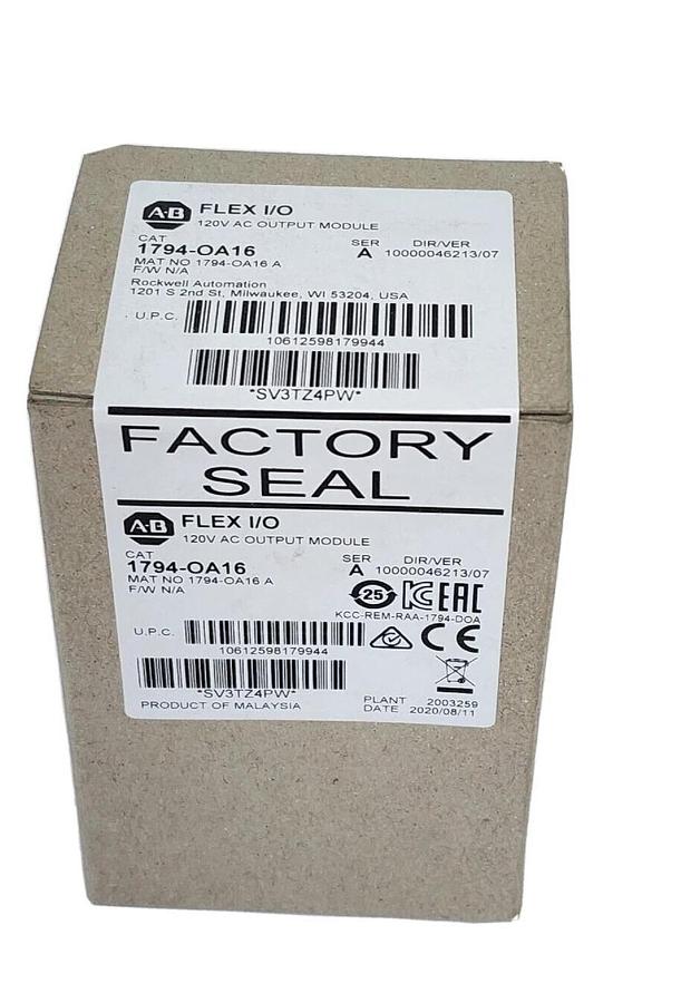 Used FACTORY SEALED ALLEN BRADLEY 1794-OA16 SER. A 120V AC OUTPUT MODULE