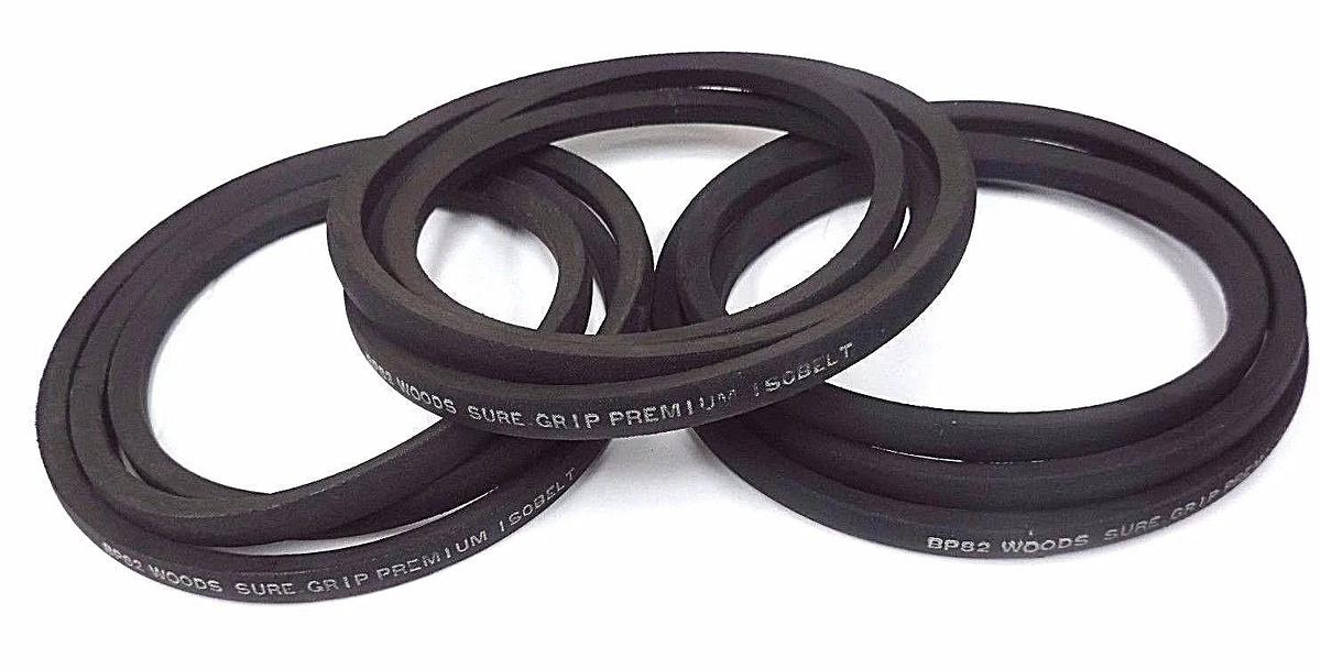 Used LOT OF 3 NEW TB WOOD'S BP82 SURE GRIP V-BELTS 85IN CIRCUMFERENCE 21/32IN TOP WID