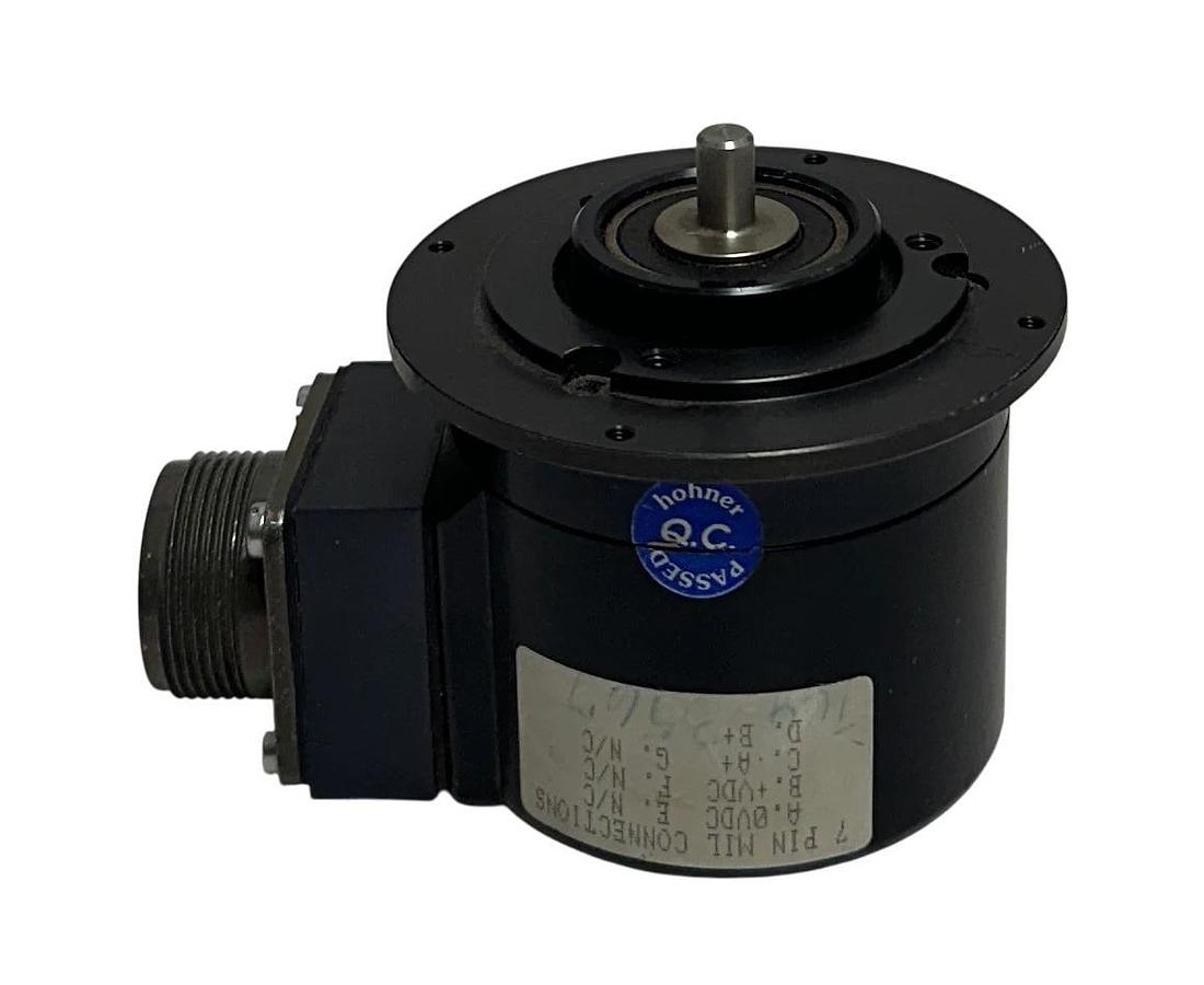 Used HOHNER H-0057CB / H0057CB ROTARY SHAFT ENCODER 7-PIN MIL CONNECTIONS USNP