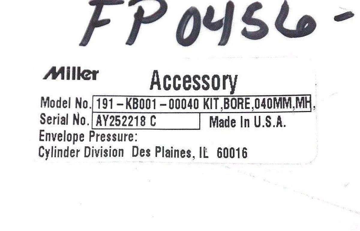 Used LOT OF 2 NEW MILLER FLUID POWER 191-KB001-00040 BORE KITS, 040MM, MH