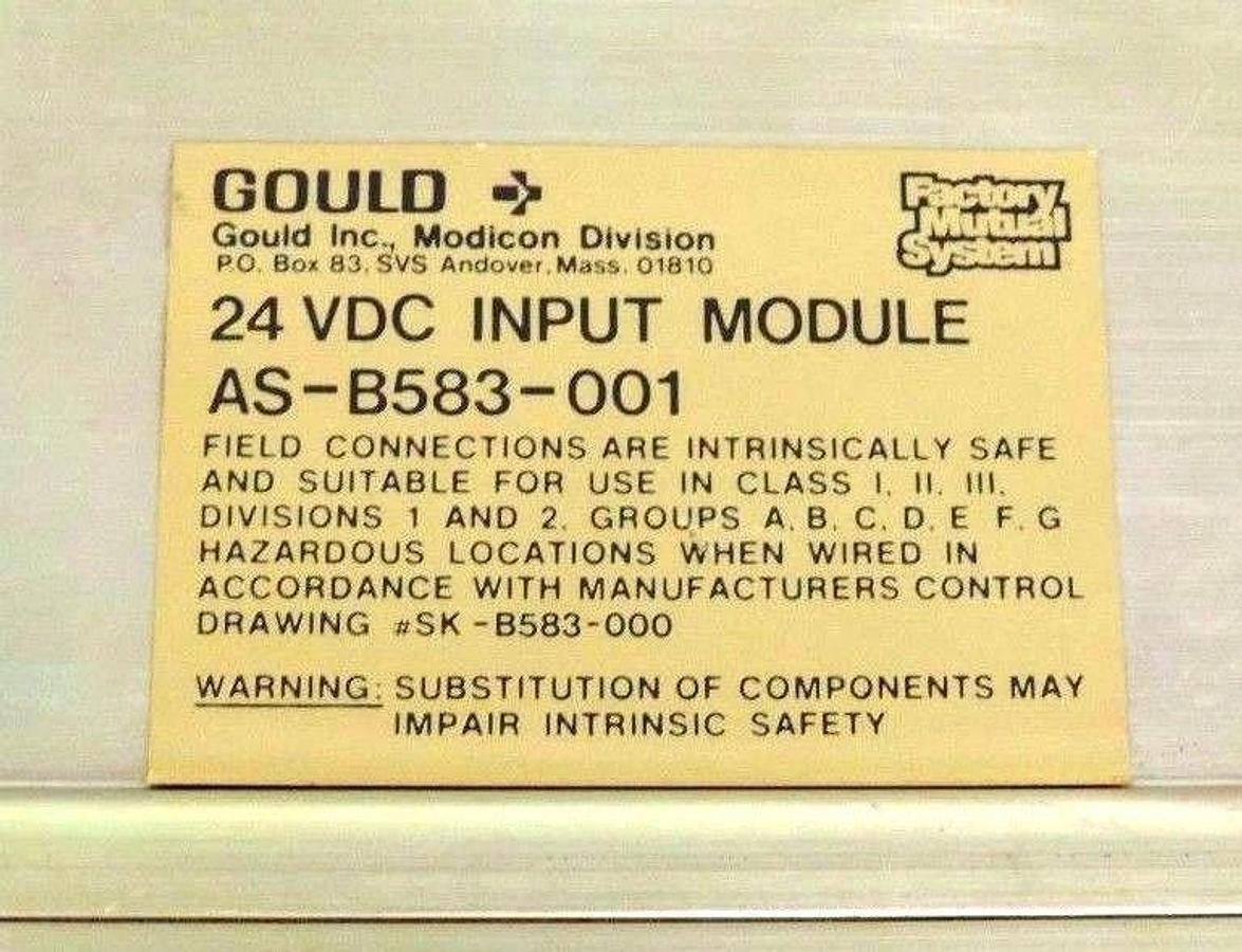 Used GOULD MODICON AS-B583-001 LATCHED PROXIMITY MODULE 25.2VDC, 1.5MA, ASB583001