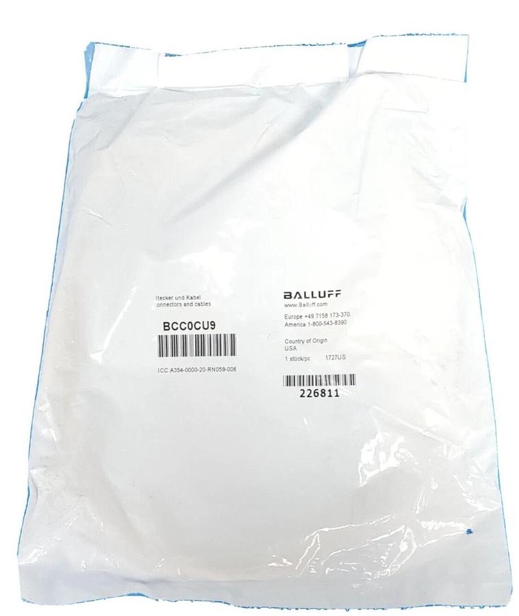 Used NEW BALLUFF BCC A354-0000-20-RN059-006 (BCC0CU9) RECEPTACLE