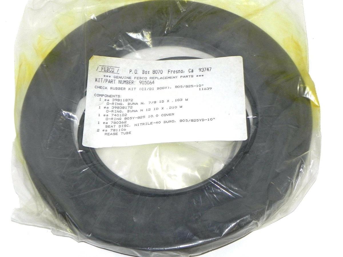 Used NEW FEBCO 905064 CHECK RUBBER KIT 805/825-10''