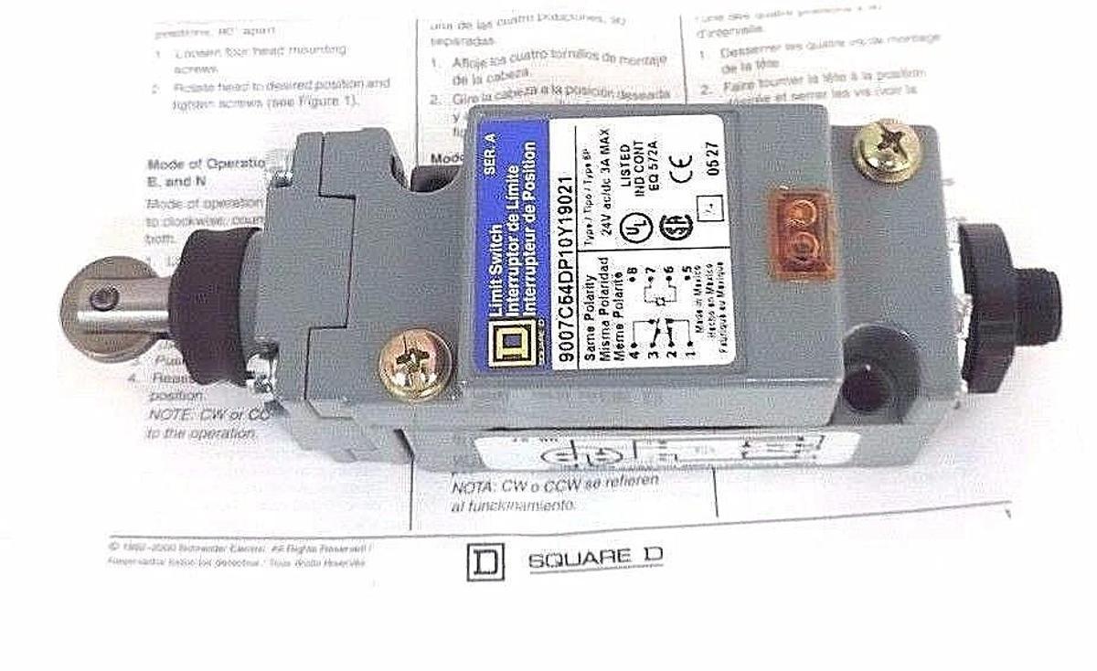 Used NIB SQUARE D 9007C54DP10Y19021 LIMIT SWITCH 9007-C54DP10Y19021, SER. A