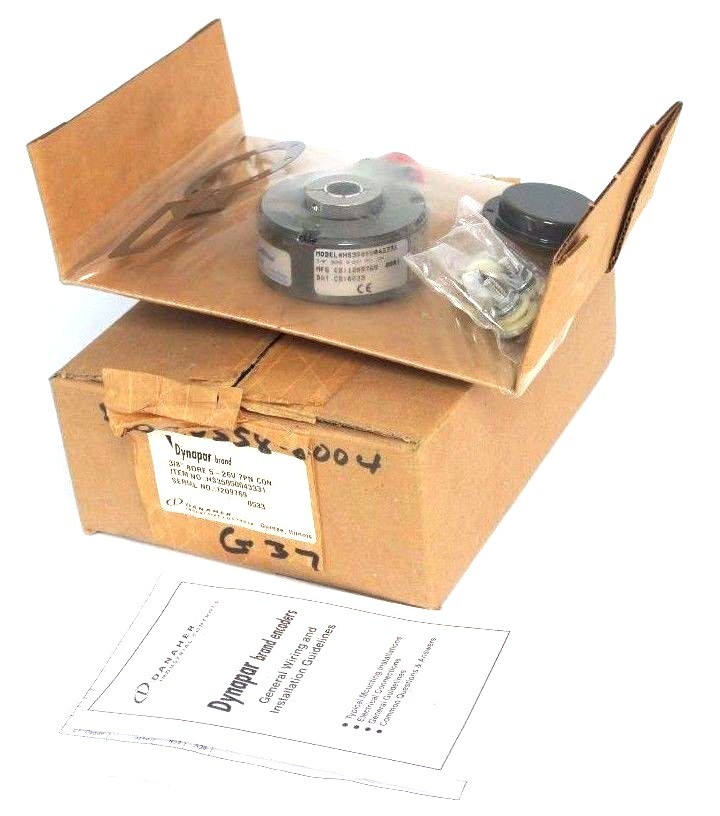 Used NIB DANAHER DYNAPAR HS35050043331 ENCODER 5-26V, 7PIN CONNECTOR, 3/8" BORE