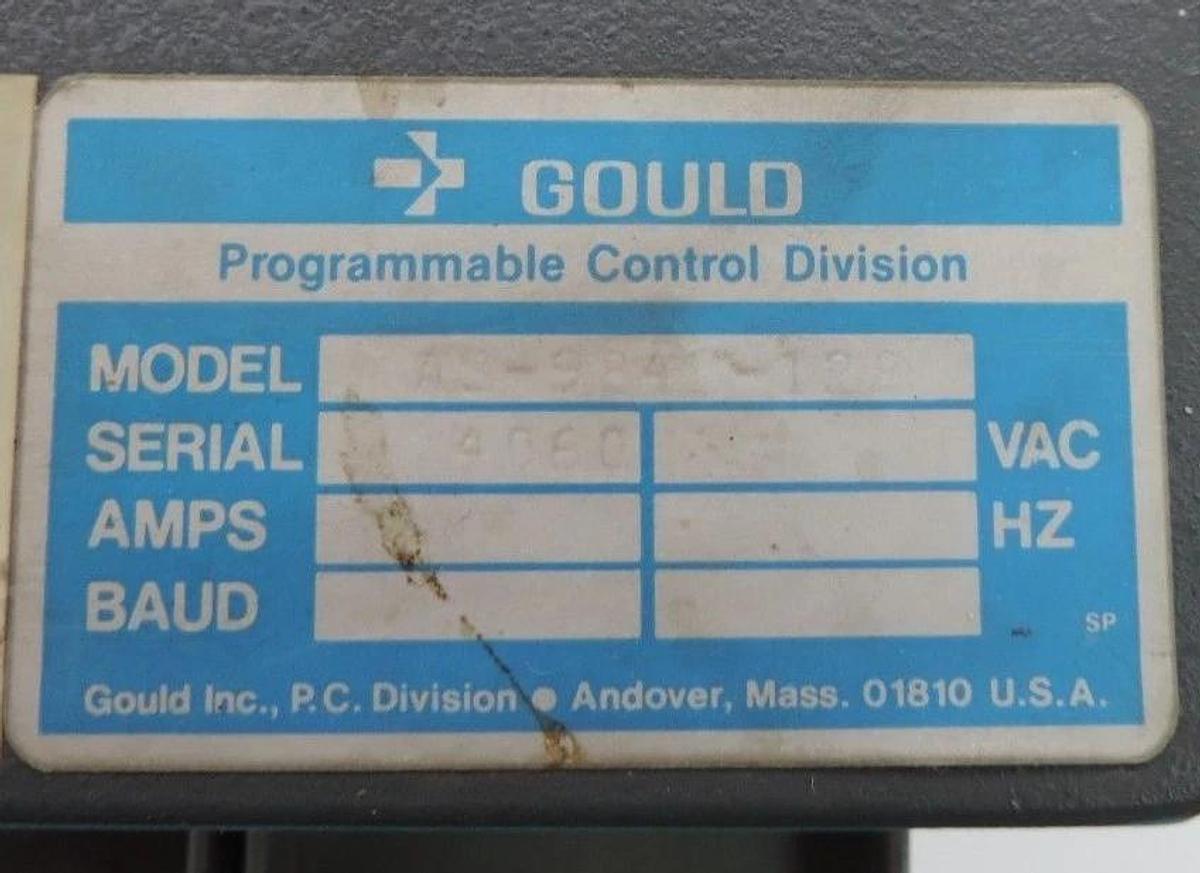 Used GOULD MODICON 8 SLOT RACK PC-0984-8 WITH 3 OPTION SLOT FILLERS, AS-9841-128
