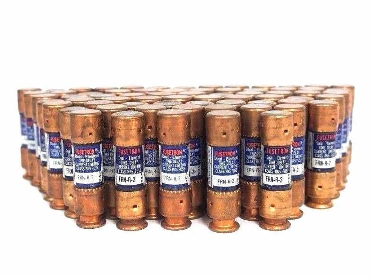 Used LOT OF 67 COOPER BUSSMANN FRN-R-2 FUSETRON FUSES FRNR2 CLASS RK5