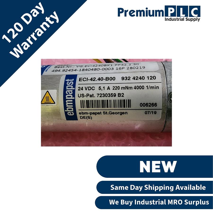 Used NEW EBM-PAPST VG.ECI4240BK1.PP42.2.30 / VGECI4240BK1PP42230 GEARMOTOR 30:1 24V