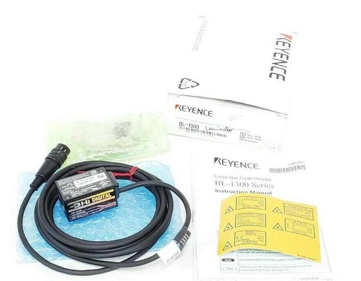Used NIB KEYENCE BL-1300 BARCODE READER LASER SINGLE SCAN BL1300