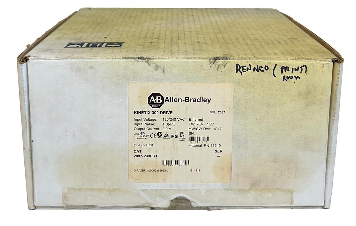 Used ALLEN BRADLEY 2097-V33PR1 /A Kinetix 300 AXIS DRIVE 120/240VAC 2A PN-55549 NSMP