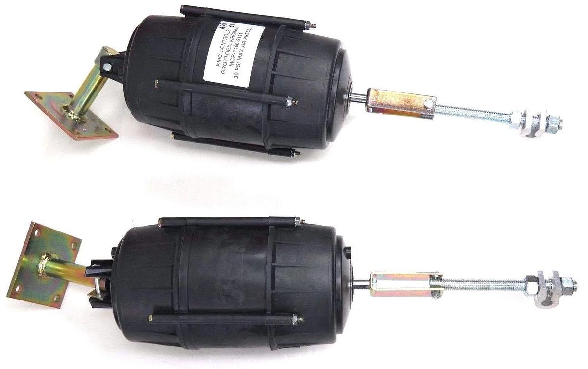 LOT OF 2 KMC CONTROLS MCP-1160-5111 6" PNEUMATIC DAMPER ACTUATORS W/ DIAPHRAGM