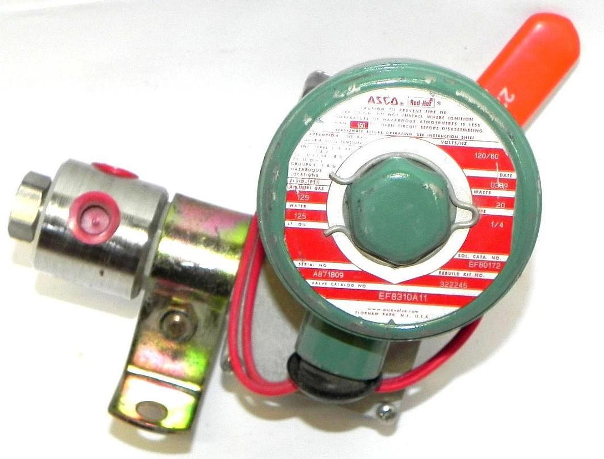 NEW ASCO EF8310A11 VALVE 1/4'' PIPE 20WATTS W/ LATCH LOCK