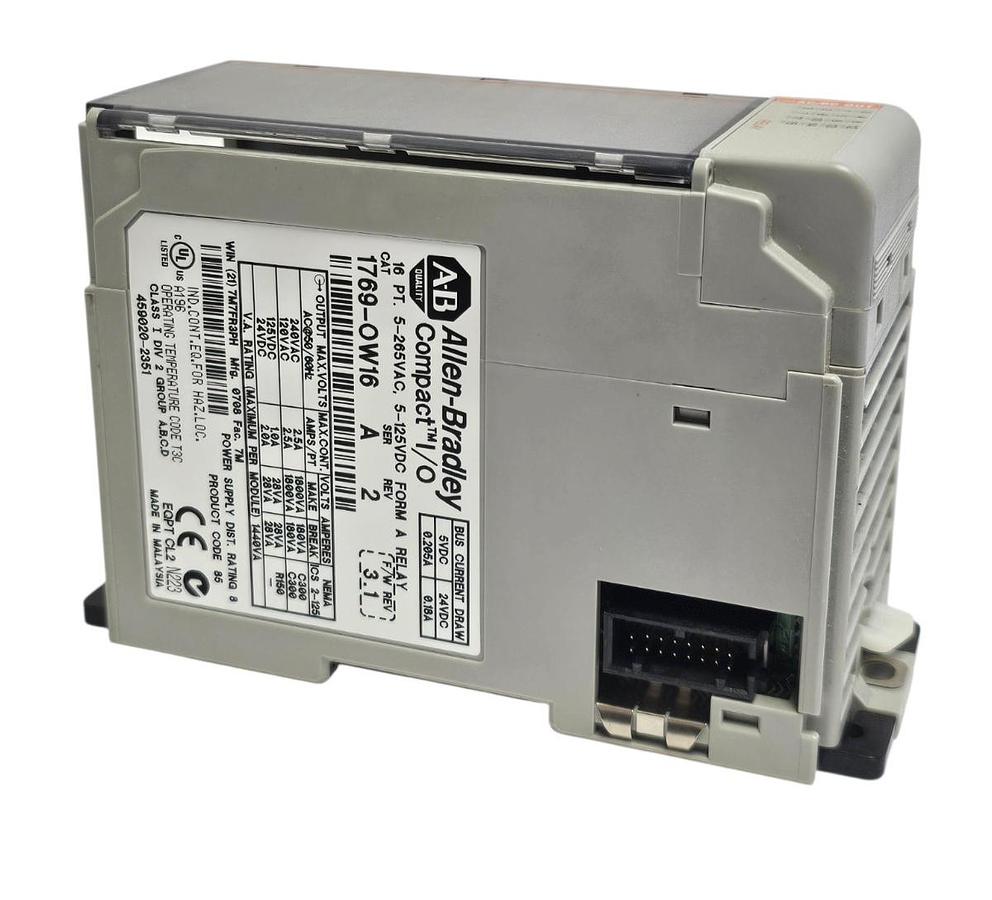 Used ALLEN BRADLEY 1769-OW16 /A CompactLogic I/O 16PT RELAY OUTPUT MODULE REV. 2