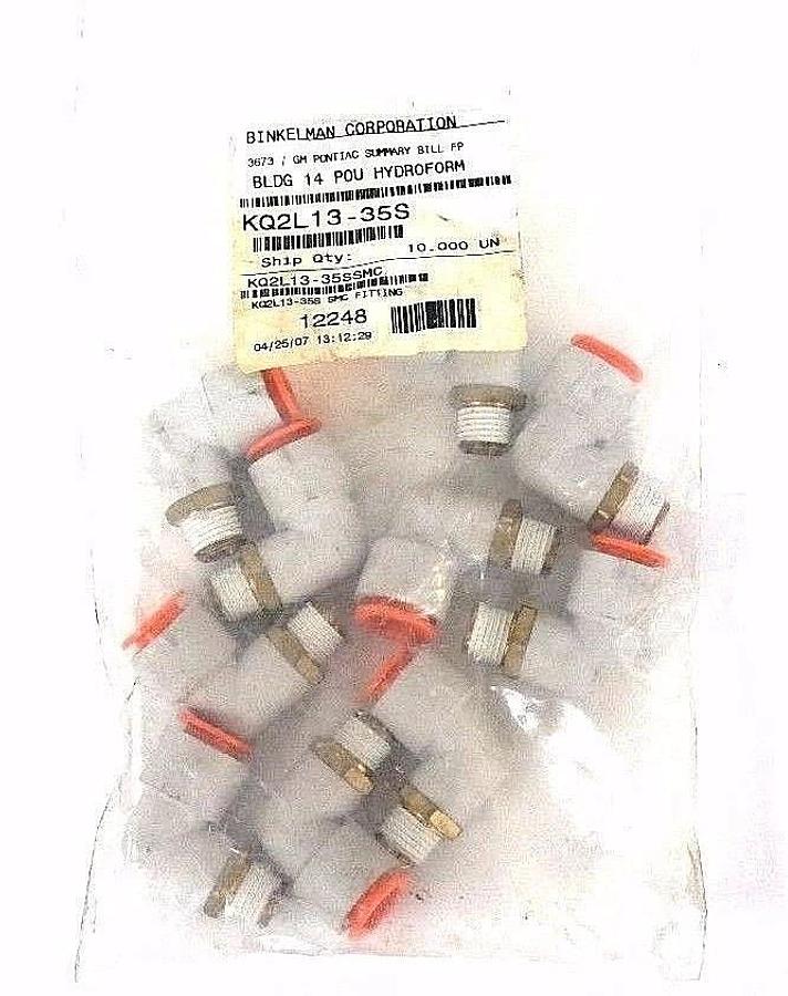Used BAG OF 10 NEW SMC KQ2L13-35S MALE ELBOW FITTINGS KQ2L1335S