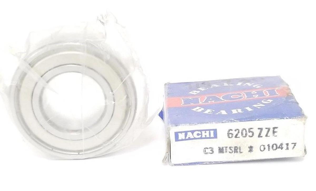 Used NIB NACHI 6205ZZE-C3 BALL BEARING 25MM ID X 52MM OD X 15MM WIDTH, 6205ZEC3