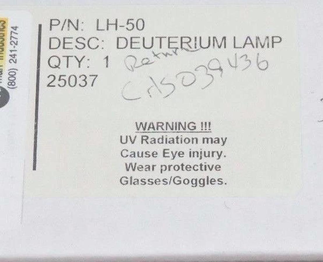 NIB SONNTEK LH-50 DEUTERIUM LAMP LH50