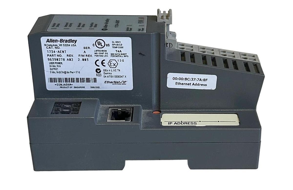 Used ALLEN BRADLEY 1734-AENT /A POINT I/O EtherNet/IP ADAPTER MODULE 24VDC 1734AENT