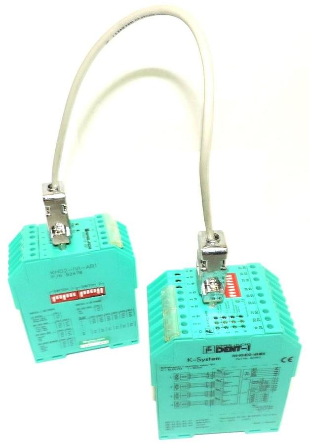 Used PEPPERL+FUCHS IVI-KHD2-4HRX CONTROL INTERFACE W/ KHD2-IVI-AB1 BUS COUPLER
