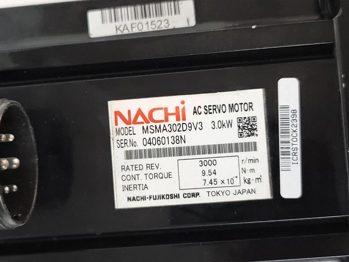 Used USED NACHI MSMA302D9V3 AC SERVO MOTOR 3.0kW 3000RPM 9.54NM