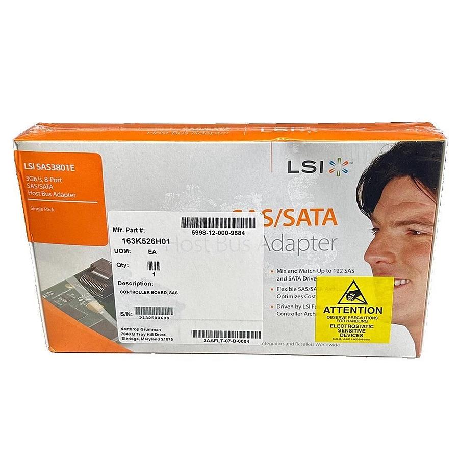 Used NEW SEALED LSI SAS3801E SAS/SATA HOST BUS ADAPTER 3Gb/s 8-PORT LSI00138