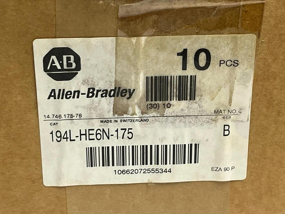 LOT OF 10 Allen-Bradley 194L-HE6N-175 Ser B Red/Yellow Emergency Stop Handles