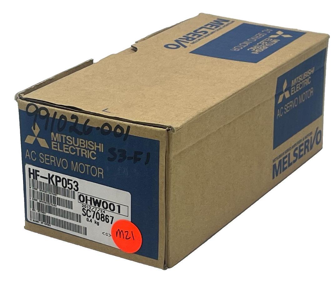 Used MITSUBISHI HF-KP053 AC Servo Motor 50W 3000 RPM 3-Phase MELSERVO J3/J4 Series