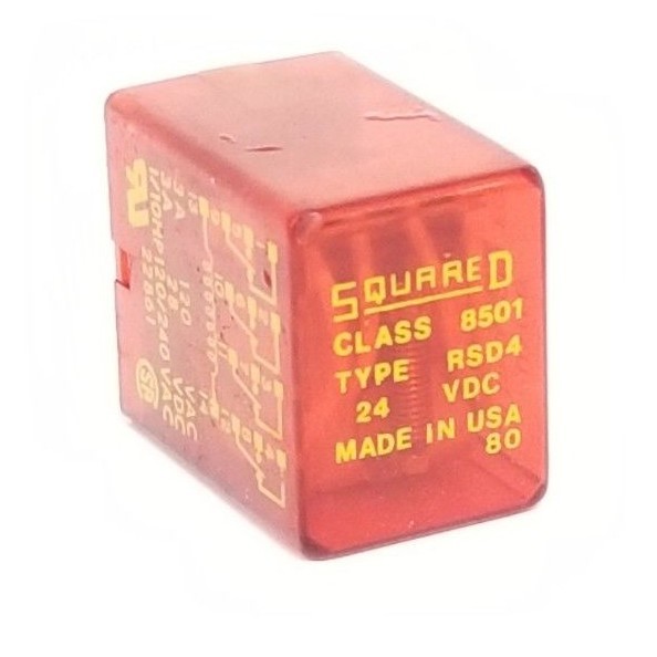 Used SQUARE D 8501-RSD4 RELAY 8501RSD4, 24VDC