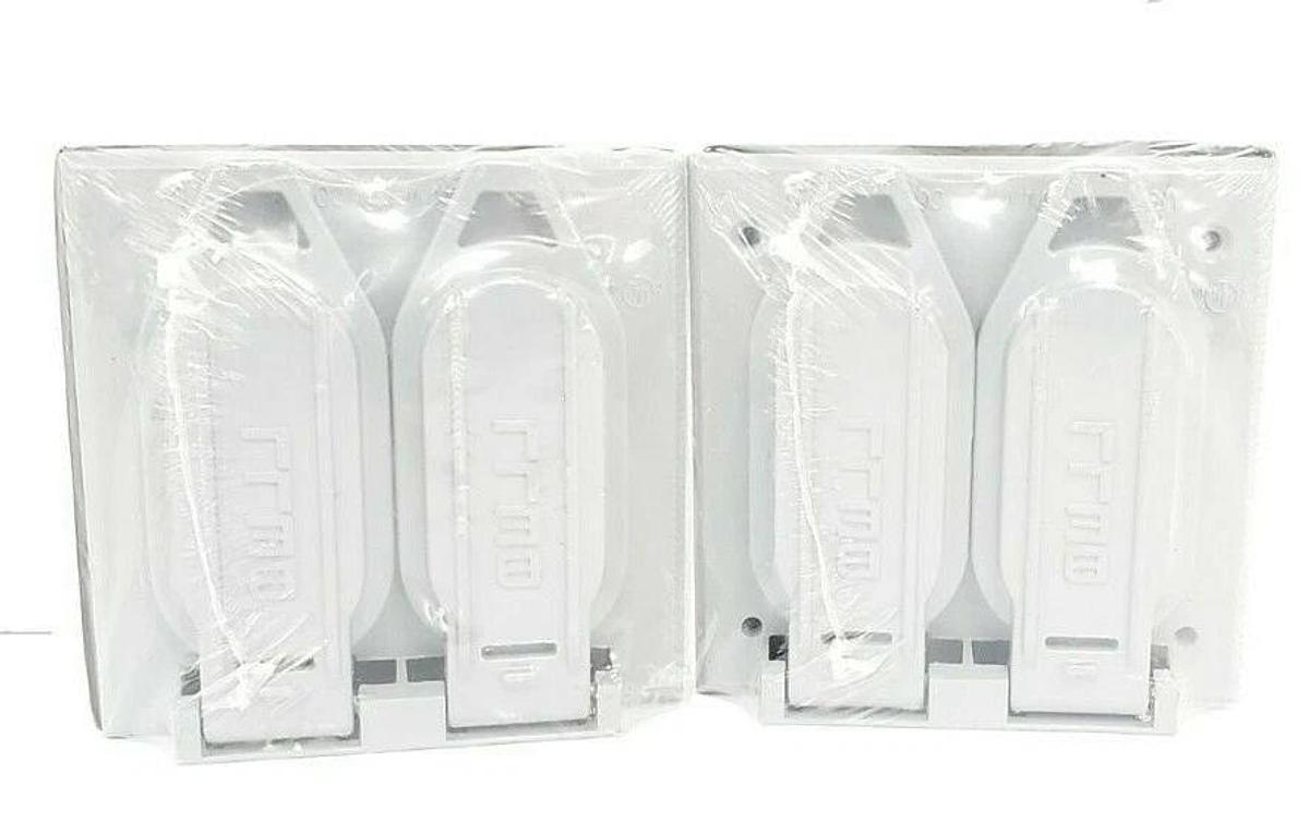 LOT OF 2 NEW BELL OUTDOORS 5148-0 TWO-GANG DEVICE COVERS / DUPLEX RECEPTACLES